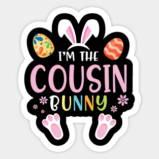 Flower Eggs Happy Easter Day To Me You I'm The Cousin Bunny Sticker